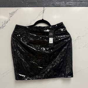Fashion Nova Shiny Black Mini Skirt